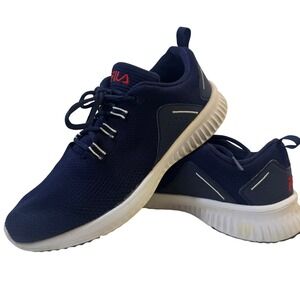 FILA Men's Running Shoes Navy Blue Knit Athletic Size 11